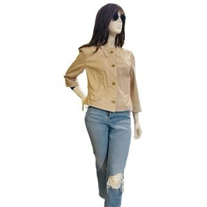 Ann Taylor Cream Size 10 Leather Jacket